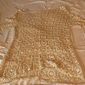 Source Unknown Cream Lace Blouse